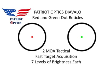 Image of Patriot Optics Diavolo Red/Green Dot Sight, 1x20mm, 2 MOA, PO-RD-D
