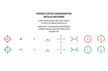 Image of Patriot Optics Shapeshifter Holographic Sight, 8 Reticle, PO-RS-8