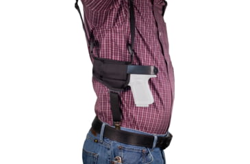 Image of DeSantis Patriot Grd Shoulder Rig Leather Shoulder Holster. Glock 26,27;Taurus G2S,G2C,G3C;S&amp;W,M&amp;P Cpt 9/40,Shield 9/40/45;F/N 503,Ruger Sr9/40 Cpt; Kimber R7 Mako;Walther Pps,Ppsm2,Ccp;S/A Xds 3.3in, Ambidextrous Hand, Black, M99BJE1I0