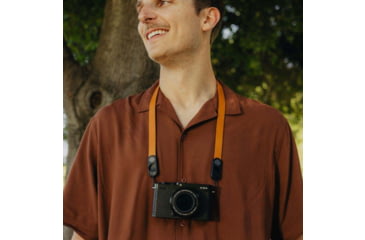 Image of Peak Design Form Leather Camera Strap, Amber, Neck, LRS-N-AM-1