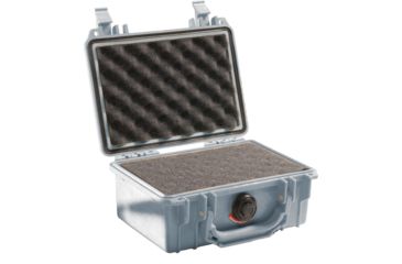Image of Pelican 1120 Small Waterproof 7.46x4.96x3.33in Carry Case, Silver w/ Foam