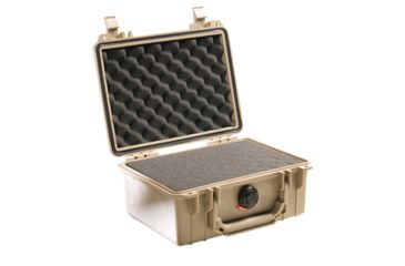 Image of Pelican 1150 Small Protector Case, Crushproof 8.49x5.99x3.75in Dry Box w/Foam, Desert Tan, 1150-000-190