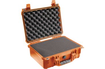 Image of Pelican 1450 Protector Waterproof Crushproof Medium Case, Orange w/ Foam