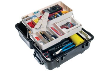 Image of Pelican 1460Tool Mobile Tool Chest w/ Liner &amp; 2 Trays, Black 1460-007-110
