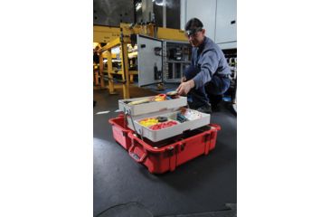 Image of Pelican 1460Tool Mobile Tool Chest w/ Liner &amp; 2 Trays, Red 1460-007-170