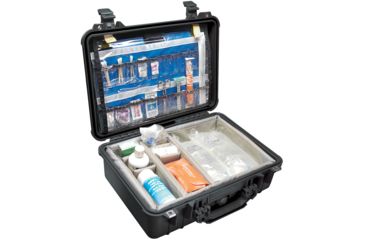 Image of Pelican 1500EMS Emergency Medical Services Protector Hard Cases Black with Organizer / Dividers