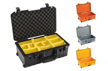 Image of Pelican 1535 Air Protector Case, Black, Orange, Silver, Yellow