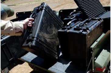 Image of Pelican Protector Case, 18.6 x 14.2 x 7.7in, No Liner/With Foam, Black - 1550-100-110