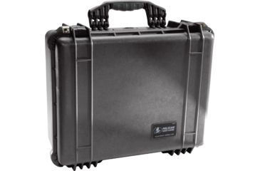 Image of Pelican Protector Case, 18.6 x 14.2 x 7.7in, No Liner/With Foam, Black - 1550-100-110