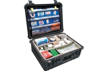 Image of Pelican 1550 EMS Black Emergency Medical Services Protector Hard Case w/ Organizer, 1550-005-110