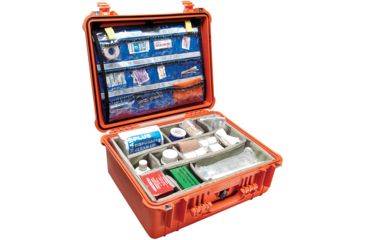 Image of Pelican 1550 EMS Emergency Medical Services Protector Hard Case, Orange w/ Organizer, 1550-005-150
