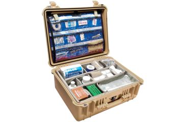 Image of Pelican 1550 EMS Emergency Medical Services Protector Hard Case, Desert Tan, w/Organizer, 1550-005-190