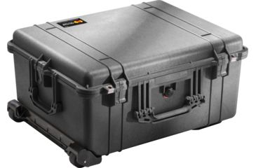 Image of Pelican 1610 Waterproof 25x20x12in Transport Case, Black w/Wheels, Foam
