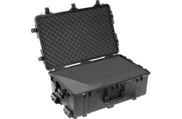 Image of Pelican 1650 Large Crushproof Wheeled Dry Case, 30.75x20.5x11.6in, Black, w/Foam, 1650-020-110