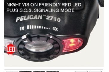 Image of Pelican 2710 LED Headlight, Red Night Vision 027100-0100-110