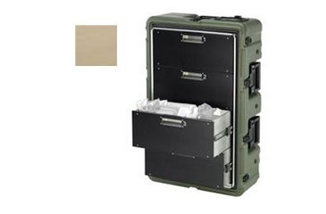 Image of Pelican 4 Drawer Mobile Medical Chest Case,29.75x17.87x10.8in,Tan 472MEDCHEST34D250