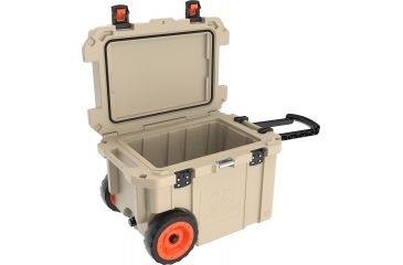 Image of Pelican 45QW Elite Wheeled Cooler, Tan/Orange, 45 QT, 45QW-2-TANORG