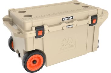 Image of Pelican 80QW Wheeled Tailgate Cooler, Tan, 80 QT, 80QW-2-TAN