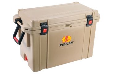 Image of Pelican 95QTTAN Cooler 95Qt Elite Sloped Drain Fish Scale Tan