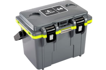 Image of Pelican Elite Hard Cooler, 13.25 L, Dark Grey/Earth Green, 14Q-1-DKGRYEGRN