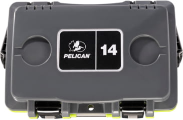 Image of Pelican Elite Hard Cooler, 13.25 L, Dark Grey/Earth Green, 14Q-1-DKGRYEGRN