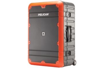 Image of Pelican EL27 Elite Weekender Luggage w/Enhanced Travel System, 22.04x14.16x9.17in, Gray/Orange, LG-EL27-GRYORG