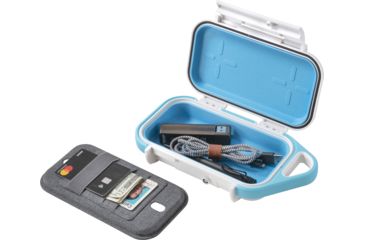 Image of Pelican Go Case G40, White/Aqua, Large, GOG400-0000-WHT