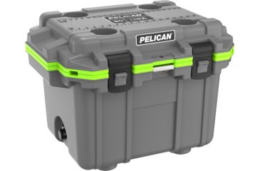 Image of Pelican IM Elite Cooler, Gray/Green, 30 QT, 30Q-1-DKGRYEGRN