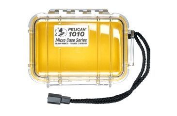 Image of Pelican Micro Case 1010 - Clear Carabiner Loop Yellow Dry Box