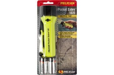 Image of Pelican Pocket SabreLite FlashLight, Carded, w/ Batteries, Yellow, Clam Pack 1820