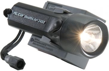 Image of Pelican StealthLite Rechargeable 2450DCF Black Flashlight with 12 Volt DC Adapter