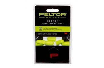 Image of Peltor Sport Blasts Disposable Earplugs,Neon Yellow,80 pr/pk,Clam 97082-PEL-6C