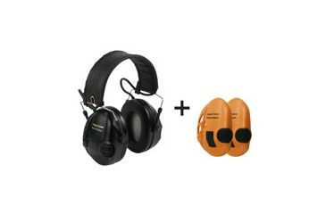 Image of Peltor Tactical Sport Earmuffs, 20dB, 1 EA/Case, Black/Hunters Orange, MT16H210F-479-SV