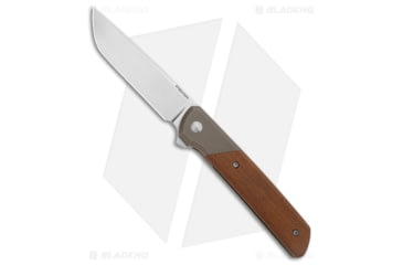 Image of Pena Knives La Carolina Folding Knife, 3.75in, CPM 154 Steel, Drop Point Blade, Micarta, Titanium Brown/Gray Handle, Steel/Brown/Gray, 8.50in, BHQ-207844