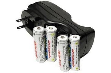 Image of Compact AA Battery Rapid Battery Charger with 4 AA 2000mAh Batteries - 89110