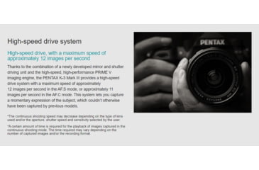 Image of Pentax K-3 Mark III Advanced APS-C Digital SLR Camera, Black, 8.54 x 6.50 x 4.72in, 01051