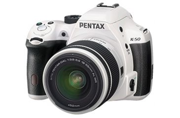 Image of Pentax K-50  Digial SLR Camera with 18-135 WR Lens, White 10961