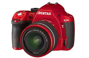 Image of Pentax K-50  Digial SLR Camera with 18-135 WR Lens, Red 11008