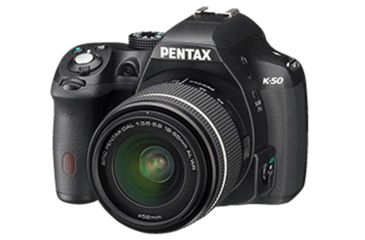 Image of Pentax K-50  Digial SLR Camera with 18-135 WR Lens, Black 10916