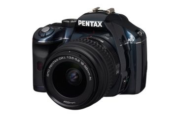 Image of Pentax K-x Digital SLR Camera with DA L 18-55 &amp; 50-200mm Lenses, Navy 17537