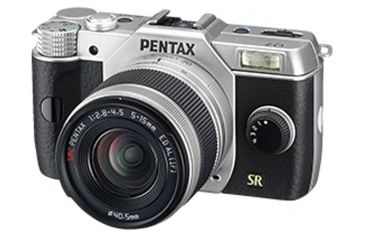 Image of Pentax Q7 Compact Mirrorless Camera with 5-15mm and 15-45mm Lenses, Silver 11531