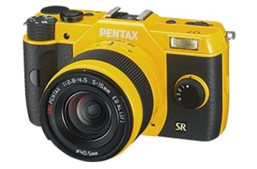 Image of Pentax Q7 Compact Mirrorless Camera with 5-15mm and 15-45mm Lenses, Yellow 11565