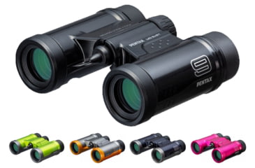 Image of Pentax UD 9 X 21mm Black Compact Roof Prism Binoculars, Black, Green, Grey Orange, Navy, Pink