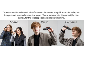 Image of Pentax VD 4 X 20mm WP Detachable Binoculars/Telescope, Gray/Black, Medium, 63600