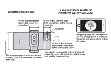Image of Pentax VM 6 X 21mm WP Premium Monocular Kit w/Smartphone and Micro Adapters, Black, Medium, 63621