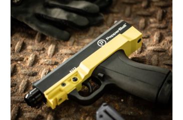 Image of PepperBall TCP Launcher Consumer Kit, Tactical Compact Pistol Launcher, Two 6-Round Magazines, Hardcase, Yellow/Black, 769-03-0212
