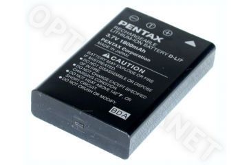 Image of Pentax Rechargeable Lithium-ion Battery D-L17 39117 for Optio 550 / 555 / 450 / MX Digital Cameras 39117