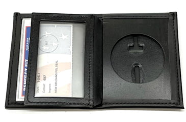 Image of Dress Leather Badge Wallet w/ CC Slots &amp; Double Sided ID Section