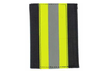 Image of Firefighter Black Matrix Badge &amp; ID Case w/ Yellow Tape - 2.75''x3.50''