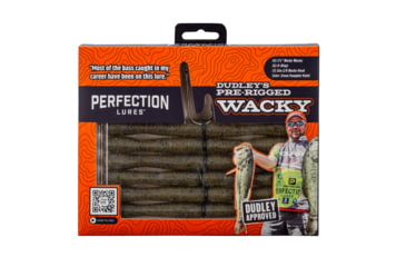 Image of Perfection Lures Dudleys 13-Piece Pre-Rigged Wacky Worm Kit, Green Pumpkin Violet, DDWACKYKIT
